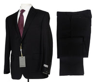 Thumbnail for Canali 1934 Mens Solid Black 38R Modern Fit Drop 6 100% Wool 2 Piece Suit