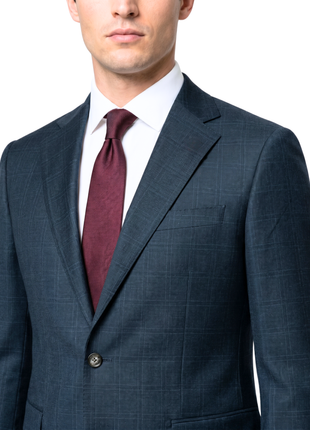 English Laundry Mens Green Plaid Slim Fit Notch Lapel 2 Button Stretch Suit