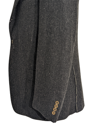 Sartoria Partenopea Men’s Black Textured 100% Lambswool 3-Roll-2.5 Sportcoat 44R