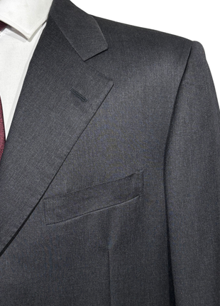 Sartoria Partenopea Mens Solid Charcoal Notch Lapel Classic Fit 3-button Wool Suit - 46R