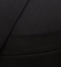 Thumbnail for Canali 1934 Mens Solid Black 38R Modern Fit Drop 6 100% Wool 2 Piece Suit