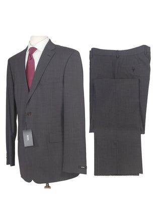 Hugo Boss Men's Charcoal Check 100% Wool Classic Fit Two Button Suit