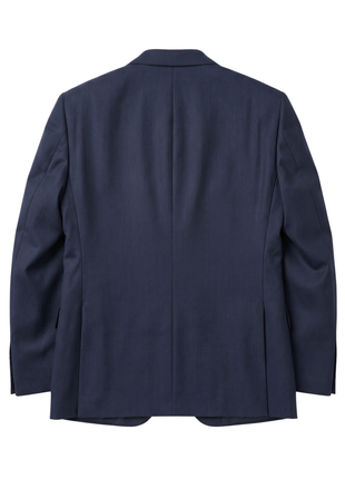 Cardeliano Navy Blue Textured Slim Fit  Notch Lapel Wool 2-Button Suit