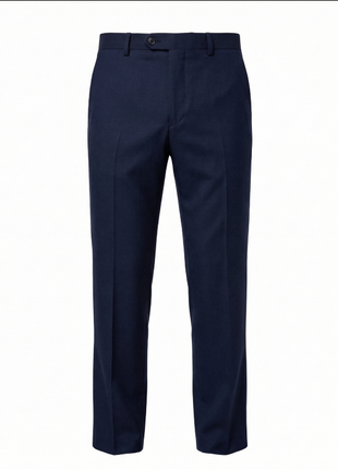 Tovaglia Solid Navy Portly Fit Notch Lapel Wool Cashmere 2-Button Suit