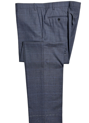 Corneliani Mens Blue Glen Plaid Fully-Canvassed Notch Lapels Classic Fit 2 Button Wool Suit - 48R