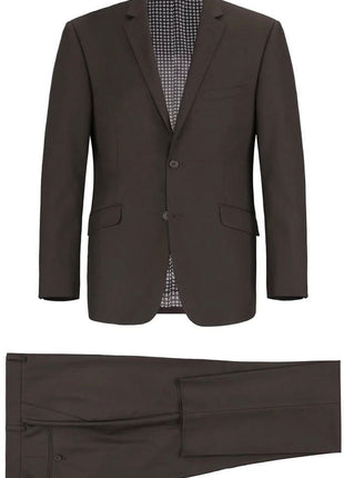 Raphael Men's Slim Fit Dark Brown Two Button Suit