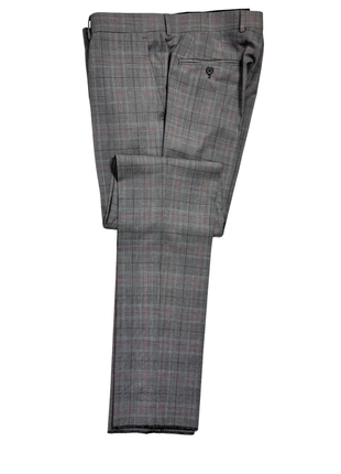 Sample Production Gray Glen Plaid Notch Lapel Classic Fit 2-Button Wool Suit - 40R