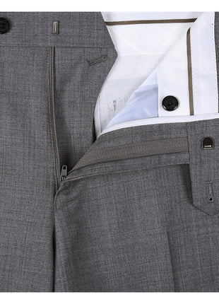 Men's Regular Fit Flat Front Wool Suit Pant