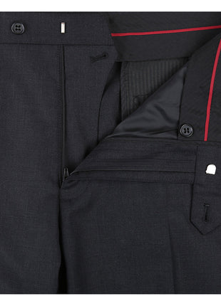 Men's Regular Fit Flat Front Wool Suit Pant