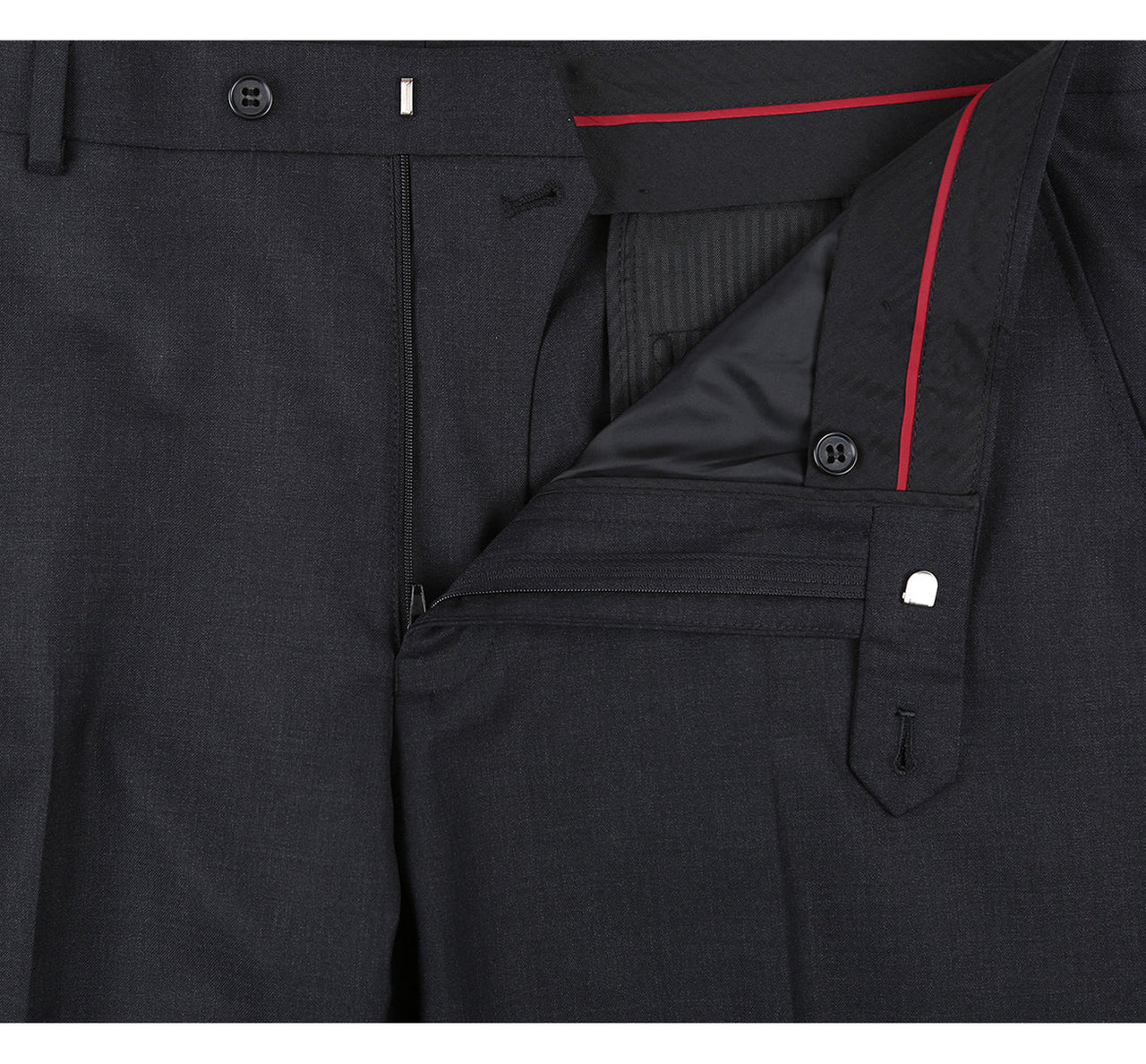 Men's Regular Fit Flat Front Wool Suit Pant