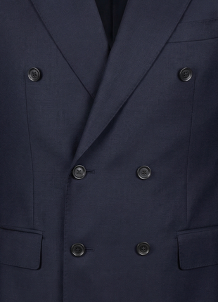 Tovaglia Mens Solid Navy Classic Fit Double Breasted Wool Cashmere Suit