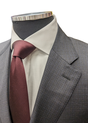 Canali 1934 Mens Charcoal Gray Check 44L Drop 7 100% Wool 2 Button 2 Piece Suit