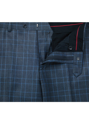 Men's Two Piece Classic Fit Windowpane Check Dress Suit