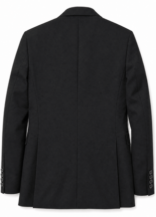Hugo Boss Mens Solid Black Notch Lapels Classic Fit 2-Button Wool Suit - 40L