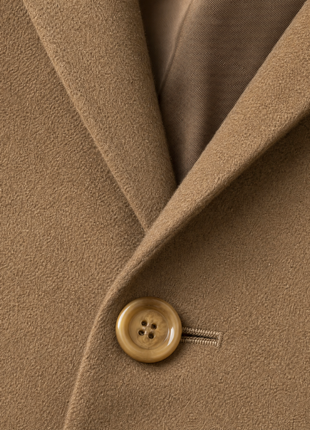 Canali Camel Solid Wool Cashmere Classic Fit Notch Lapel 2-Button Sport Coat 48R