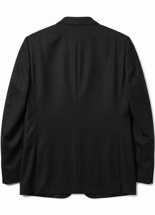 Z Zegna Mens Solid Black Notch Lapel Slim Fit 2-Button Wool Suit - 44L
