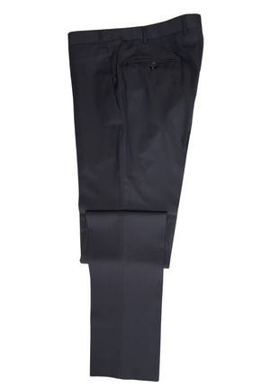 Canali Solid Black 3-piece 1-button 100% Wool Suit 42R