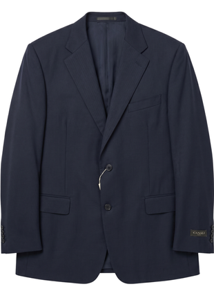 Canali Midnight Navy Tonal Stripe Notch Lapel Canvassed Portly Fit Wool 2-Button Suit 52R