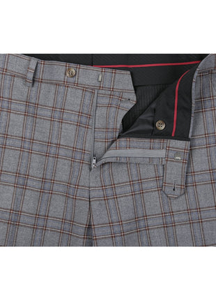 Men's Two Piece Slim Fit Stretch Windowpane Check Dress Suit