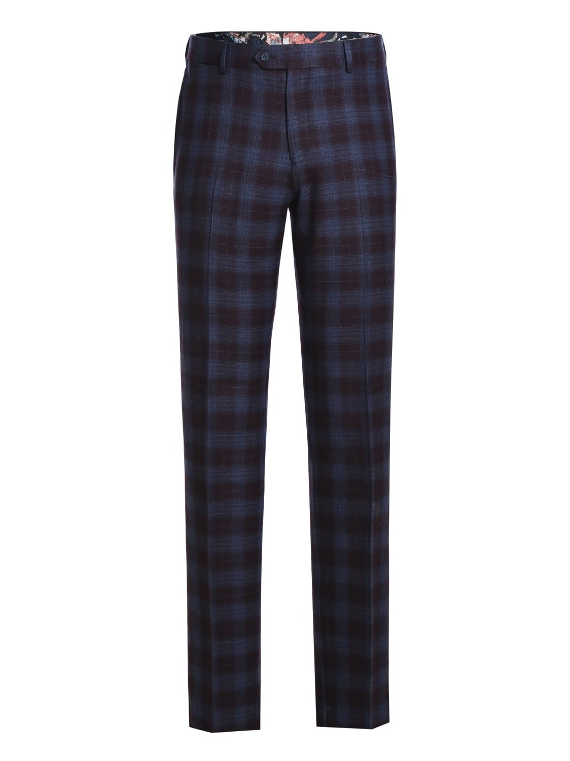 English Laundry Slim Fit Blue with Black Check Wool Suit