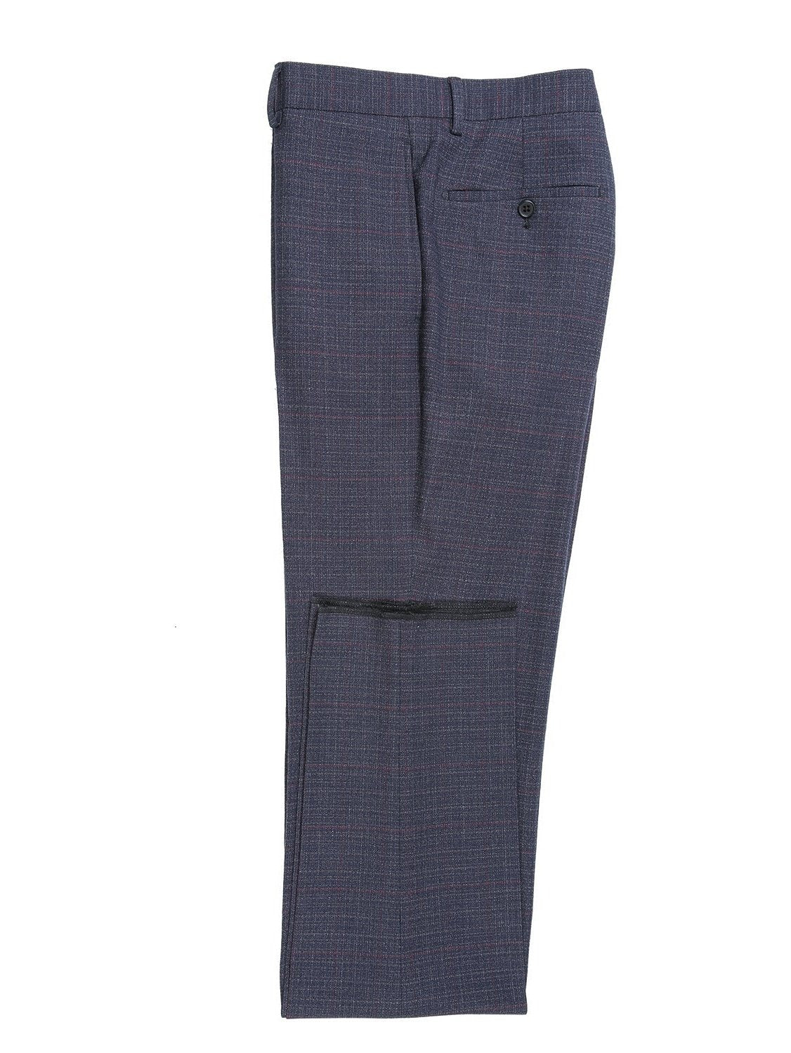 English Laundry Slim Fit Two button Gray Navy Check Peak Lapel Suit