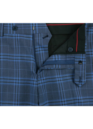 Men's 2-Piece Slim Fit Notch Lapel Stretch Windowpane Suit