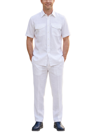 Apollo King Royal Diamond White Regular Fit Spread Collar Walking Suit