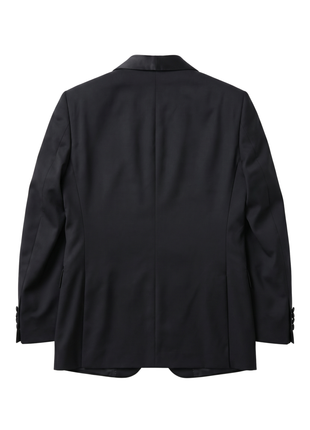 Armani Collezioni Solid Black Modern Fit Shawl Lapel 2-Button 3 piece Wool Tuxedo 34R