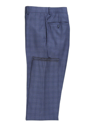 English Laundry Slim Fit Two Button Gray Blue Wool Notch Lapel Suit