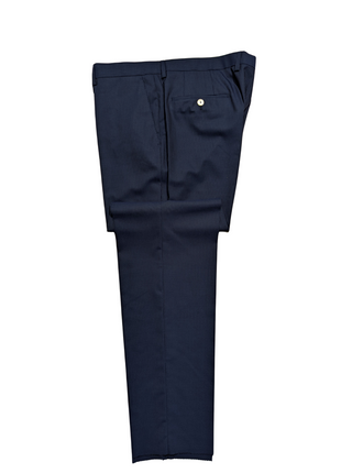 Hugo Boss Blue Pinstripe Slim Fit Notch Lapels 2-Button Wool Silk Suit - 46R