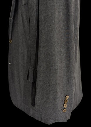 Sartoria Partenopea Men's Charcoal 3-Roll-2.5 100% Wool Sportcoat 50R