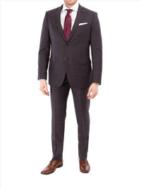 Thumbnail for John Varvatos Half-Canvassed Burgundy Two Button Wool Blend Suit