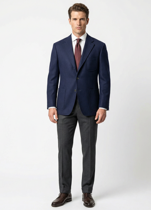 Sartoria Partenopea Men's Deep Blue 3-Roll-2.5 100% Cashmere Sportcoat 44R