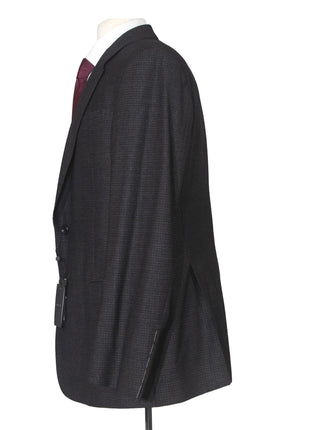 Giorgio Armani Mens Charcoal Gingham Wool Blend 2 Piece Suit