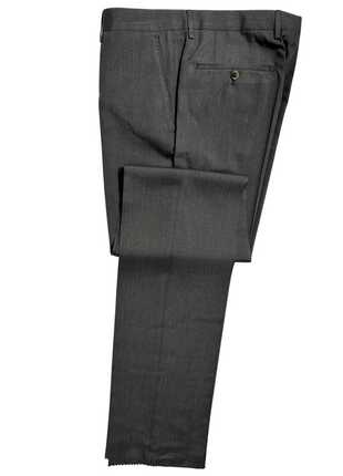 Hugo Boss Mens Charcoal Herringbone Notch Lapel Classic Fit 2-Button Silk Suit - 40R