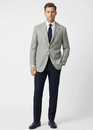 Sartoria Partenopea Men's Gray Tweed Silk Blend 3-Roll-2.5 Sportcoat 42R