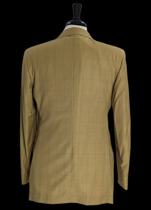 Sartoria Partenopea Men's Brown Windowpane 3-Roll-2.5 100% Wool Sportcoat 40R