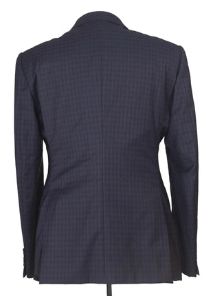 Armani Collezioni M-Line Mens 42R Navy Blue Check 2 Piece Suit