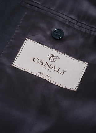 Canali Mens Solid Navy Blue 40L Drop 7 Modern Fit 100% Wool 2 Piece Suit