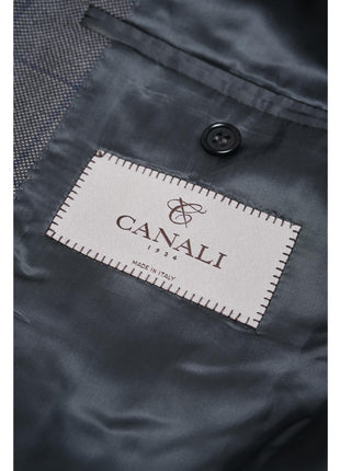 Canali 1934 Mens Gray Check 42L Drop 8 Slim Fit 100% Wool 2 Piece Suit