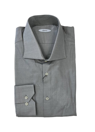 Claudia Varesi Light Grey 100%Cotton Men's Slim Fit Dress Shirt