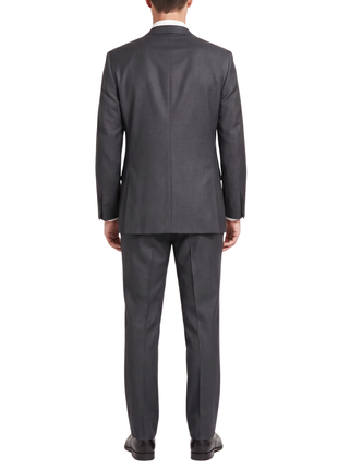 Blujacket Charcoal Gray Wool Regular Fit  Notch Lapel 2 button Suit - The Suit Depot
