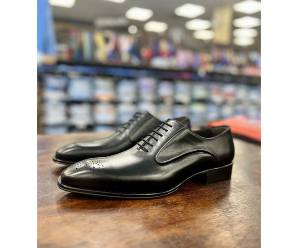 Mezlan Mens Black Lace-up Leather Dress Shoes – The Suit Depot display picture 1