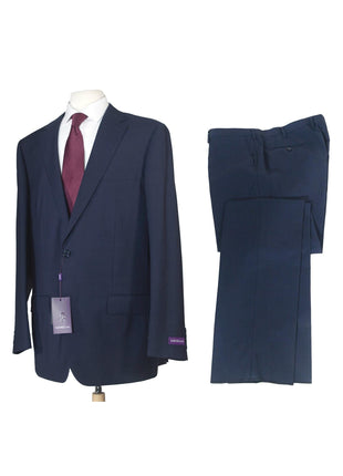 Napoli Mens 48L Blue Check 100% Wool 2 Piece Classic Fit Suit