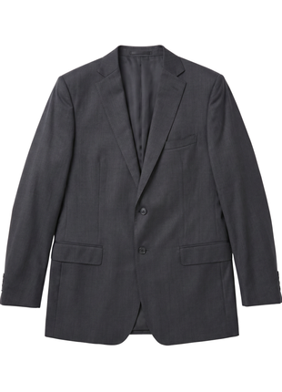 Blujacket Charcoal Gray Wool Regular Fit  Notch Lapel 2 button Suit - The Suit Depot