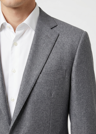 Canali Medium Heather Gray Modern Fit Notch Lapel Wool 2-Button Suit 44L