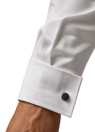 Christopher Morris Solid White Classic Fit Cotton Cutaway Collar Non-Iron French Cuff Dress Shirt
