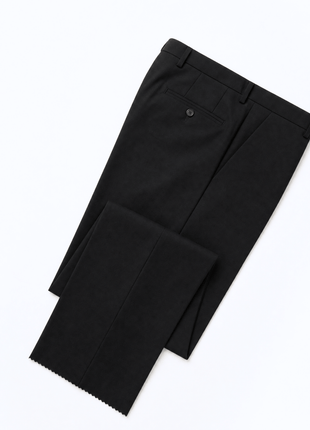 Hugo Boss Mens Solid Black Notch Lapels Classic Fit 2-Button Wool Suit - 40L