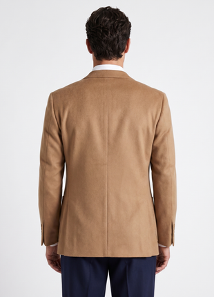 Canali Camel Solid Wool Cashmere Classic Fit Notch Lapel 2-Button Sport Coat 50R