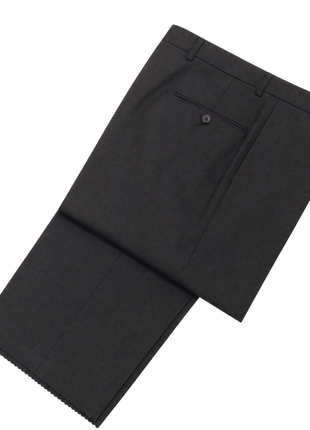Hugo Boss Mens Solid Black Notch Lapels Classic Fit 2-Button Wool Suit - 40L